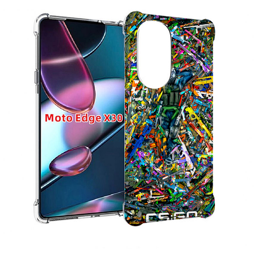 Чехол MyPads CS GO guns skins мужской для Motorola Moto Edge X30 задняя-панель-накладка-бампер чехол mypads cs go логотип мужской для motorola edge plus задняя панель накладка бампер