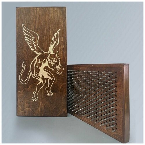 фото Доска садху с динамическими гвоздями, шаг 10мм, цвет венге модель демон - 381 сила души и тела