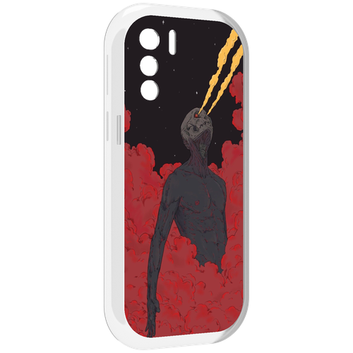 Чехол MyPads скелет в красном дыму для UleFone Note 13P задняя-панель-накладка-бампер