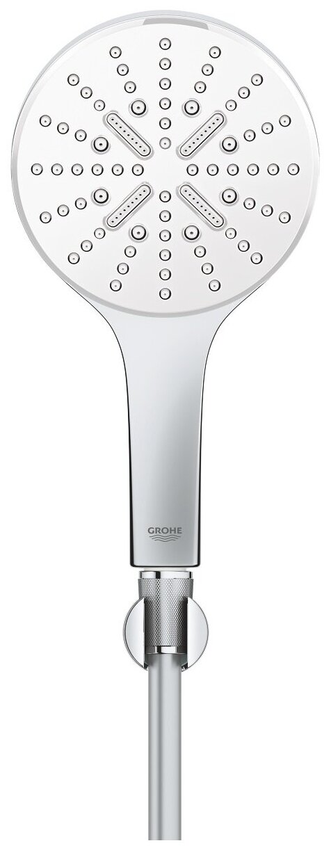 Душевой набор GROHE Rainshower SmartActive 130, 3 вида струй, белая луна (26581LS0) - фотография № 9