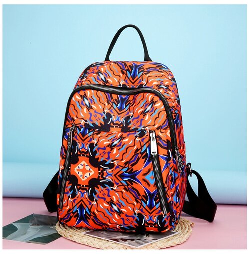 Рюкзак унисекс PICANO Калейдоскоп оранжевый; синий; белый; черный, 33х28х17 см, 565 грамм / рюкзак женский / молодёжный / повседневный / рюкзак школа