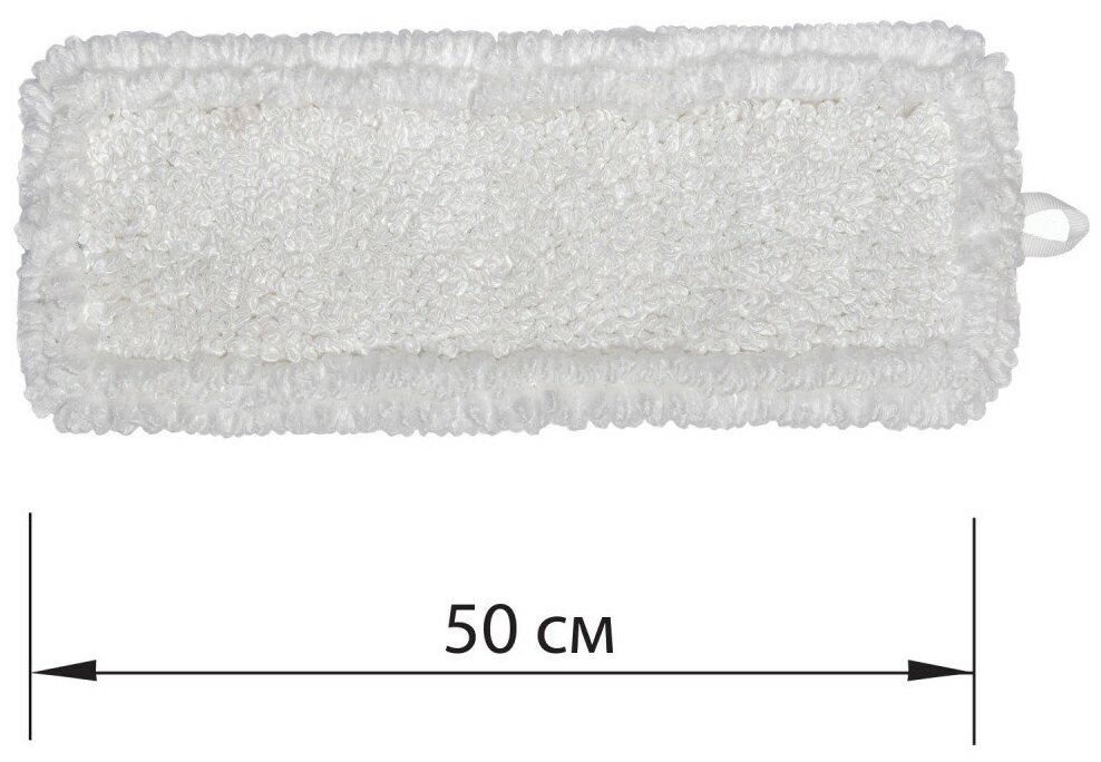 Насадка МОП плоская для швабры/держателя 50 см, уши/карманы (ТИП У/К), петлевая микрофибра, лайма EXPERT, 605316, 1 шт