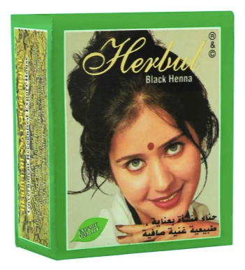 Хна черная для волос натуральная Индия Herbul, Укрепляет волосы, Закрашивает седину, 60 гр.