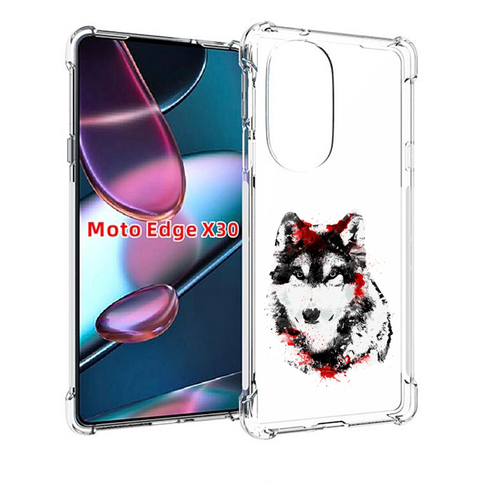Чехол MyPads кровавый волк для Motorola Moto Edge X30 задняя-панель-накладка-бампер