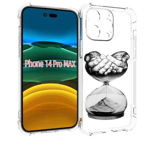 Чехол MyPads часы жизни черно белый для iPhone 14 Pro Max задняя-панель-накладка-бампер чехол mypads оракул черно белый для iphone 14 pro max задняя панель накладка бампер