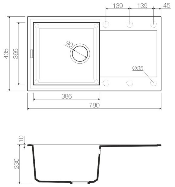 Кухонная мойка Omoikiri Sakaime 78-EV Tetogranit/эверест - фотография № 7