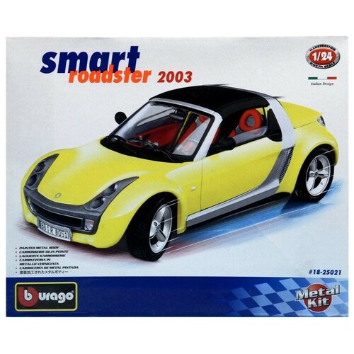 Smart Roadster 2003 года желтая 1:24 сборная металлическая модель автомобиля