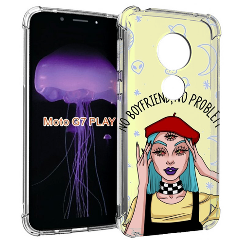 Чехол MyPads нет-проблем-нет-мужчин женский для Motorola Moto G7 Play задняя-панель-накладка-бампер