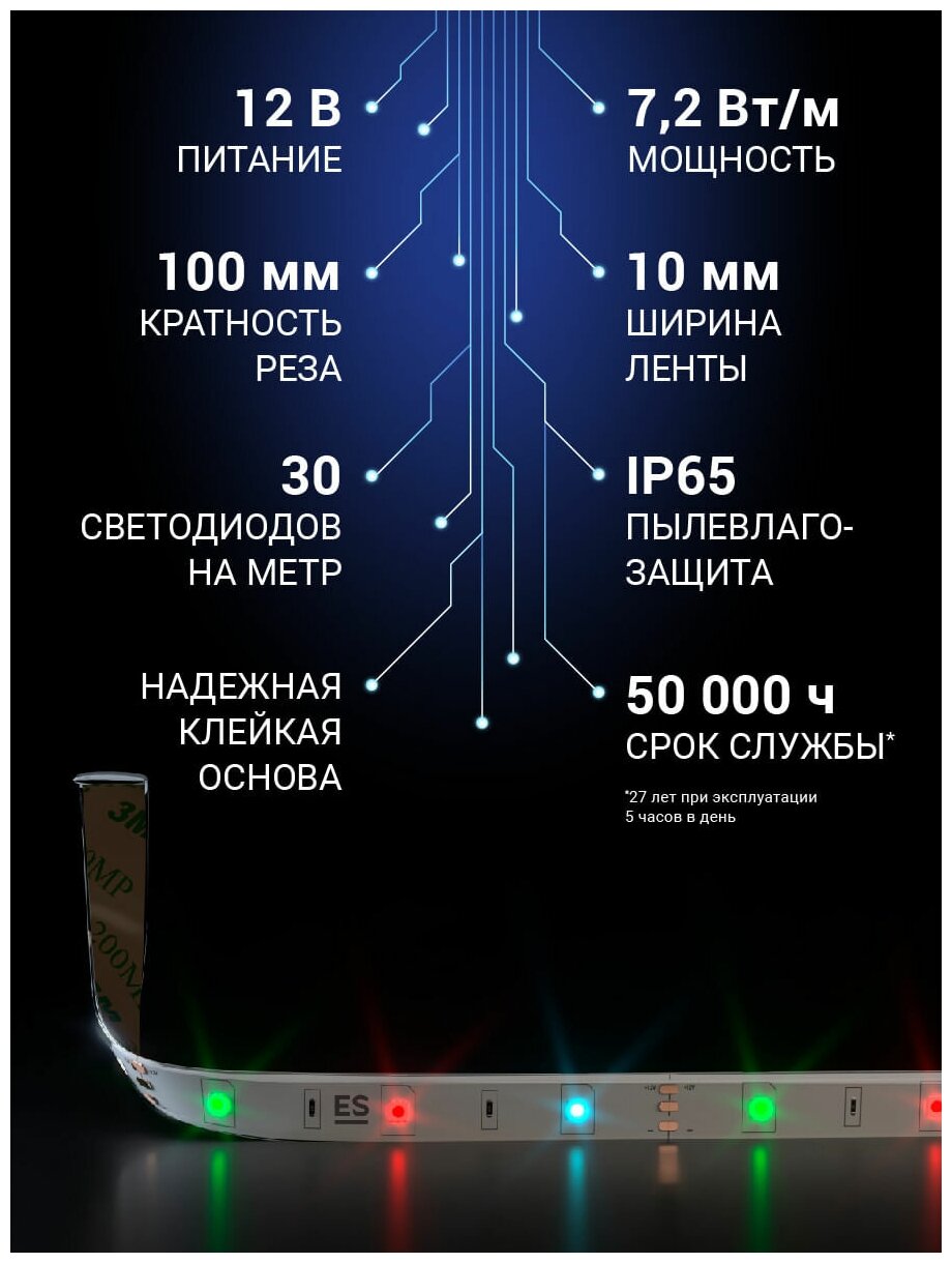 Светодиодная лента Elektrostandard 12V 7,2W RW 4690389150326 - фото №2