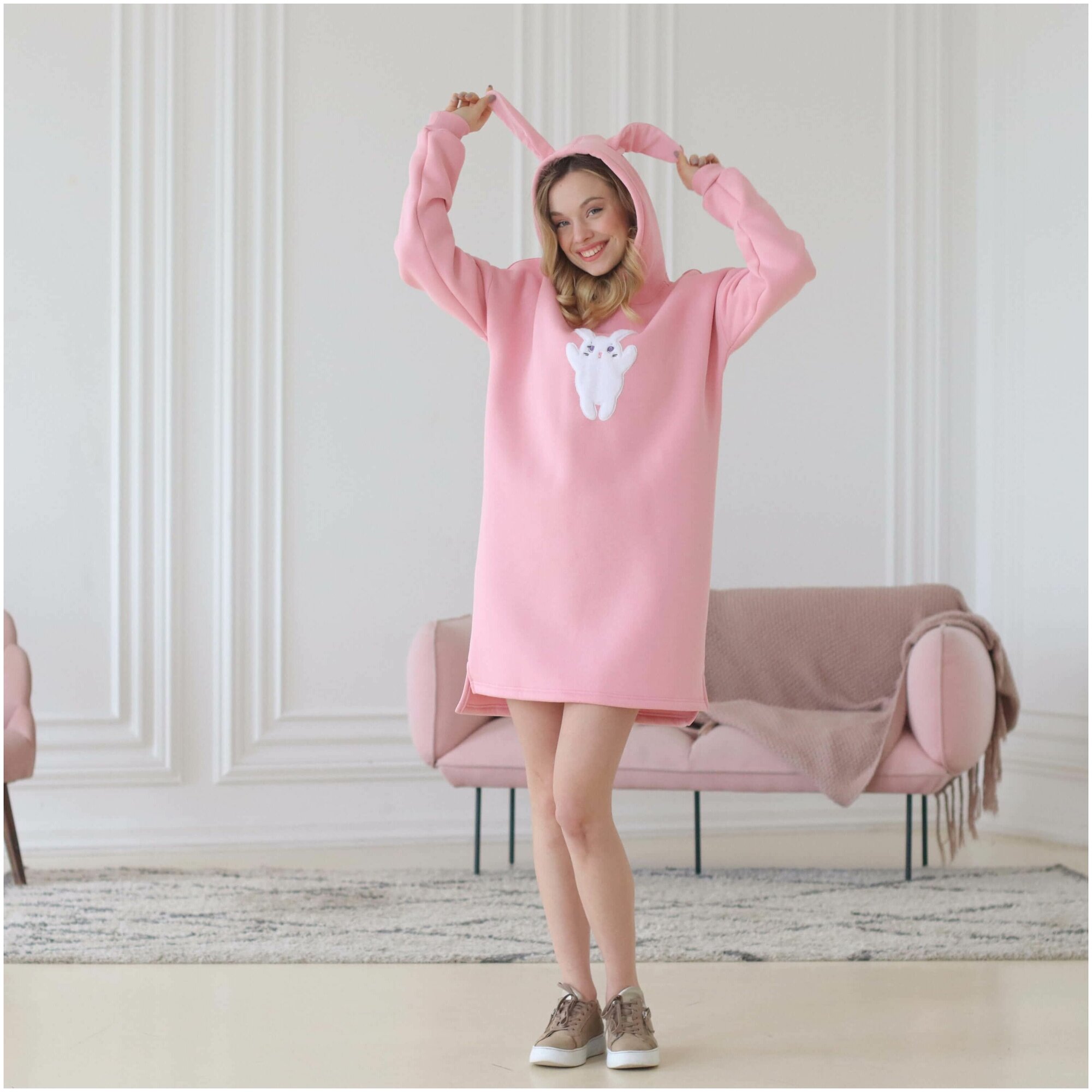 Платье Худи Розовое фото 12