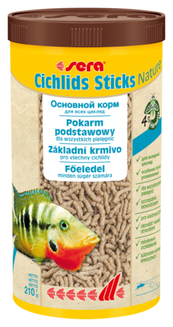 Корм для цихлид в палочках Sera Cichlids Sticks Nature, 1000 мл, 210 гр