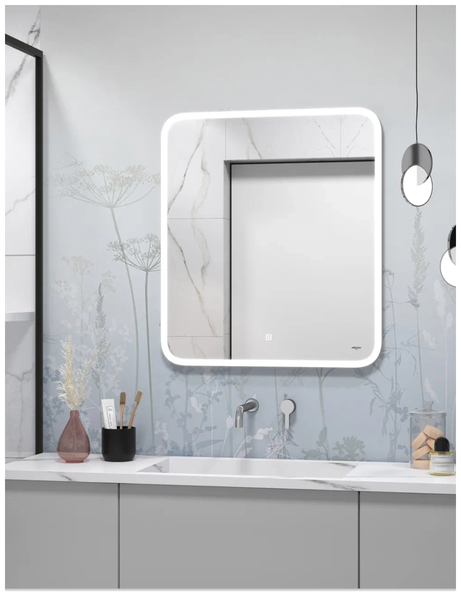 Зеркало для ванной с LED подсветкой и сенсором Reflection Blessed 800х900 RF5429BL - фотография № 1