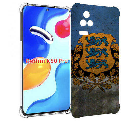 Чехол MyPads герб флаг эстонии для Xiaomi Redmi K50 / K50 Pro задняя-панель-накладка-бампер