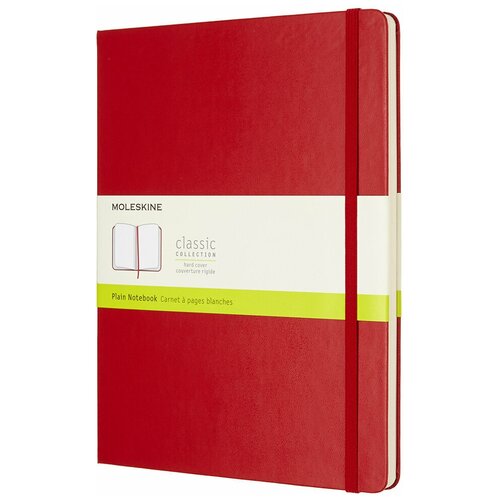 Записная книжка Moleskine Classic (нелинованная), XLarge (19х25 см), красная, красный  - купить