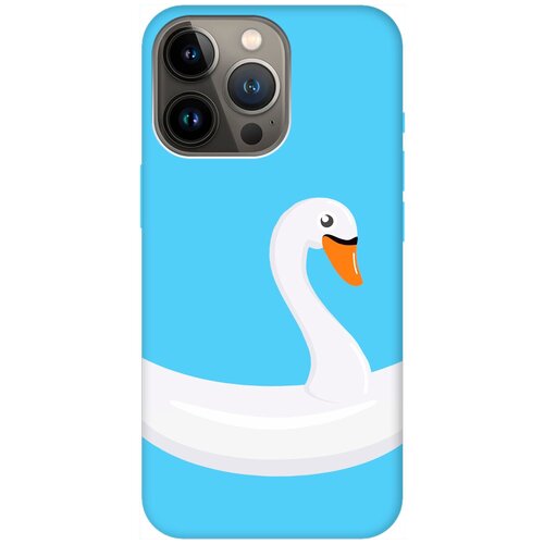 Силиконовый чехол на Apple iPhone 14 Pro / Эпл Айфон 14 Про с рисунком Swan Swim Ring Soft Touch голубой силиконовый чехол на apple iphone 14 pro эпл айфон 14 про с рисунком swan swim ring