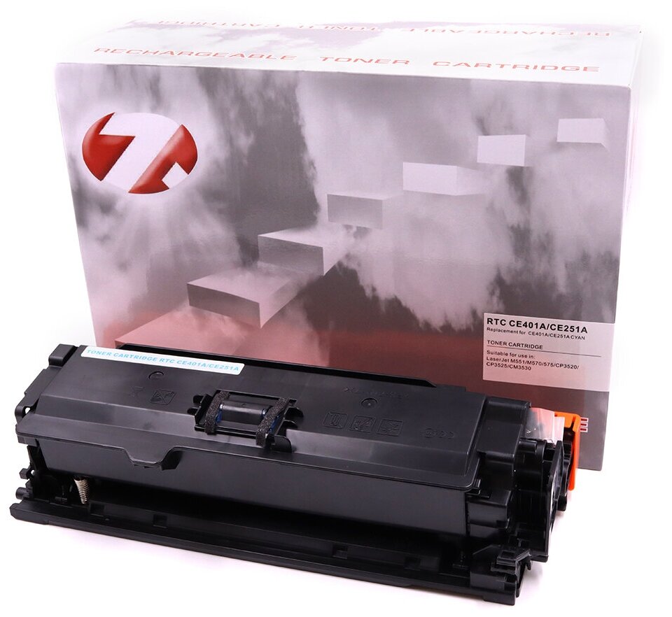 Тонер-картридж 7Q CE251A, CE401A для HP Color LJ CP3525, Color LJ M551 (Голубой, 7000 стр.), универсальный