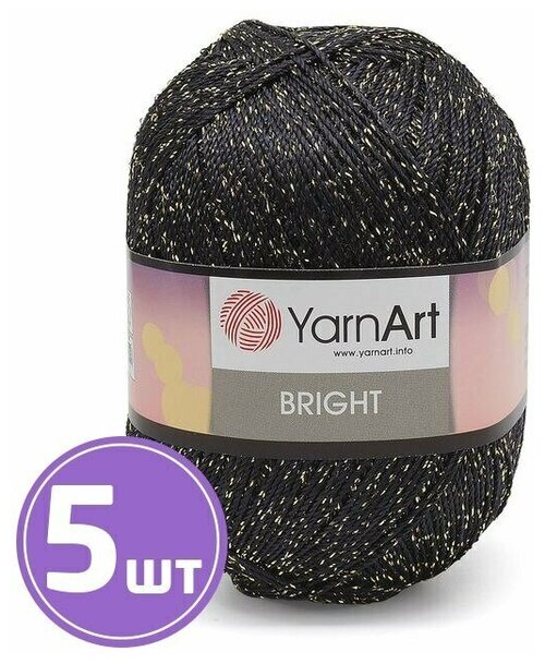 Пряжа YarnArt Bright (105), черно-золотой, 5 шт. по 90 г