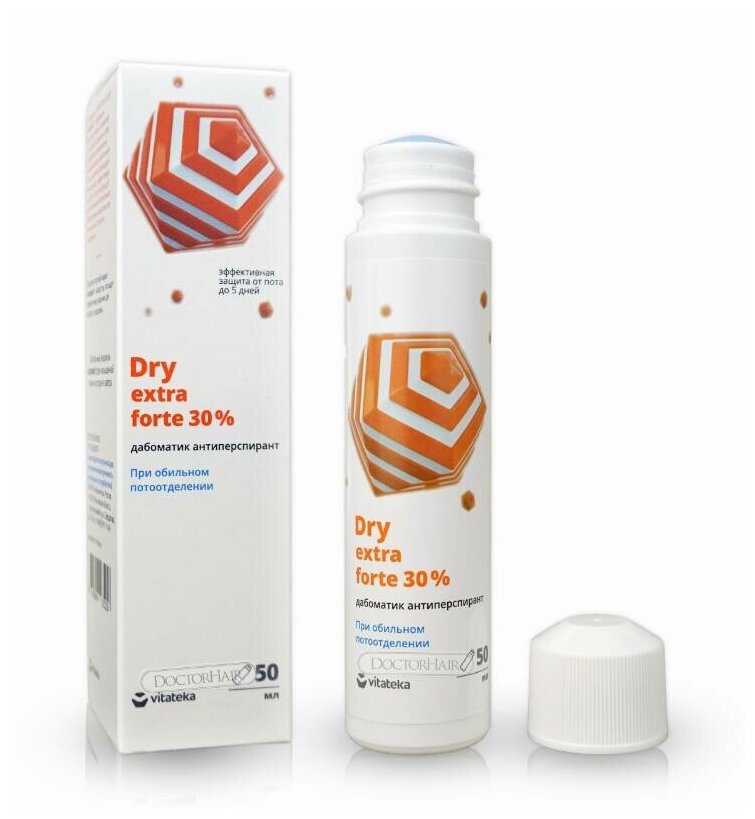 Витатека Драй Экстра Форте (Dry Extra Forte) дабоматик от обильного потоотделения 30% антиперспирант против запаха пота 50 мл