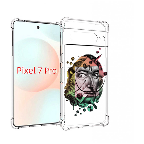 Чехол MyPads разноцветное лицо абстракция для Google Pixel 7 Pro задняя-панель-накладка-бампер