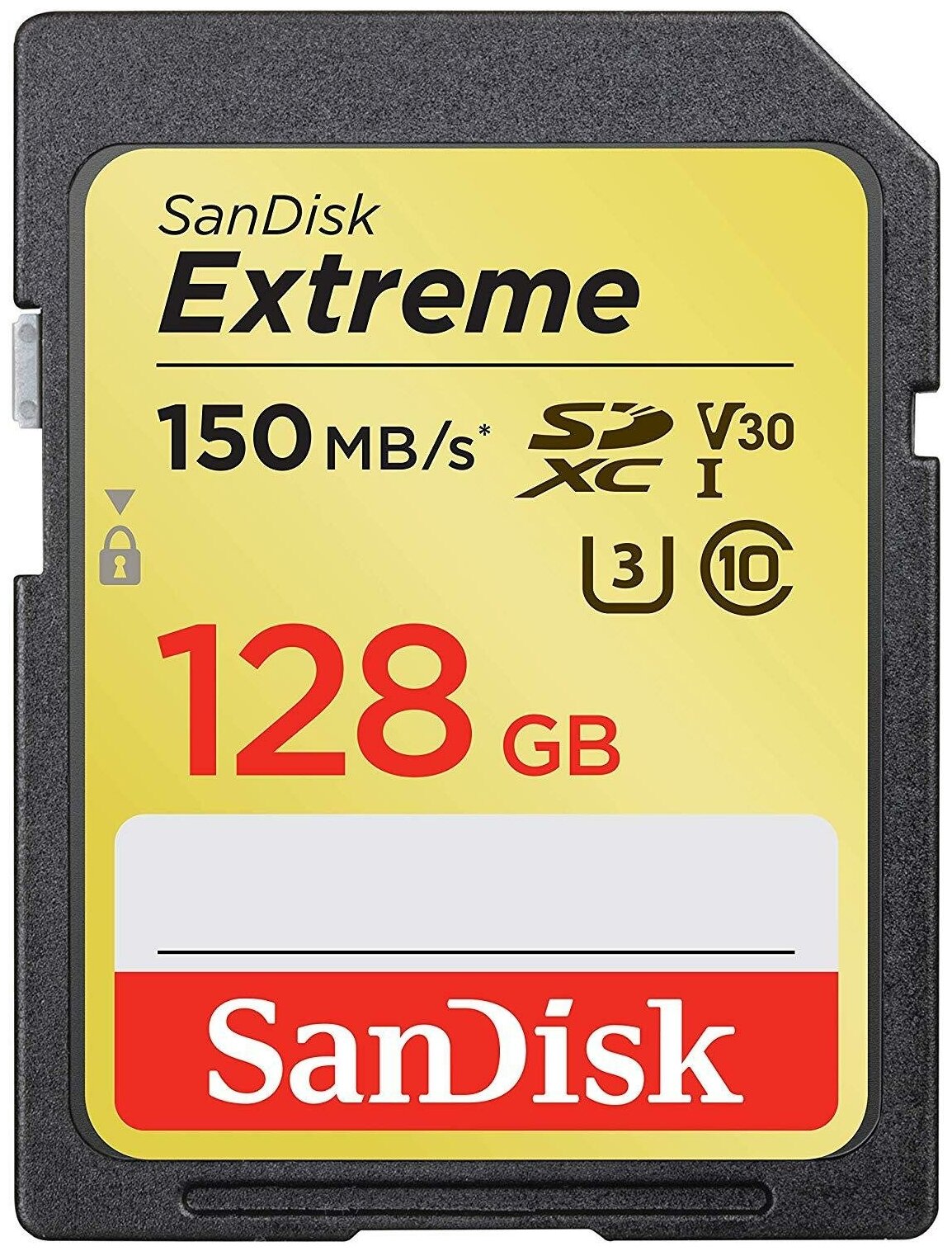 Карта памяти SanDisk SDXC 128 ГБ Class 10, V30, UHS-I, R/W 150/60 МБ/с