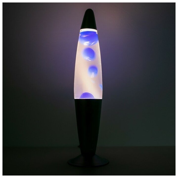 Подарки Лава лампа с синим воском (41 см) - фотография № 4