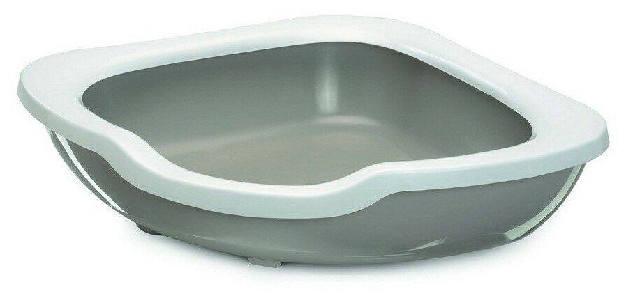 IMAC туалет-лоток для кошек угловой FRED 51х51х15,5h см, светло-серый . - фотография № 4