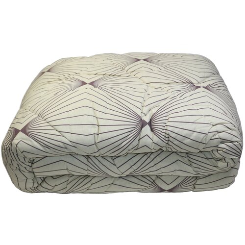 Одеяло ватное Бивик 172х205 см, 2 спальное, бязь, цвет: бежевый, коричневый, ромбы