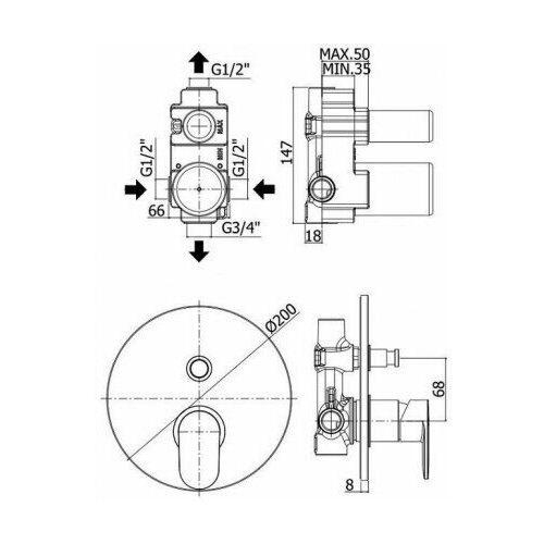 Смеситель для душа Paffoni Candy CA015CR смеситель для ванны paffoni candy ca015cr