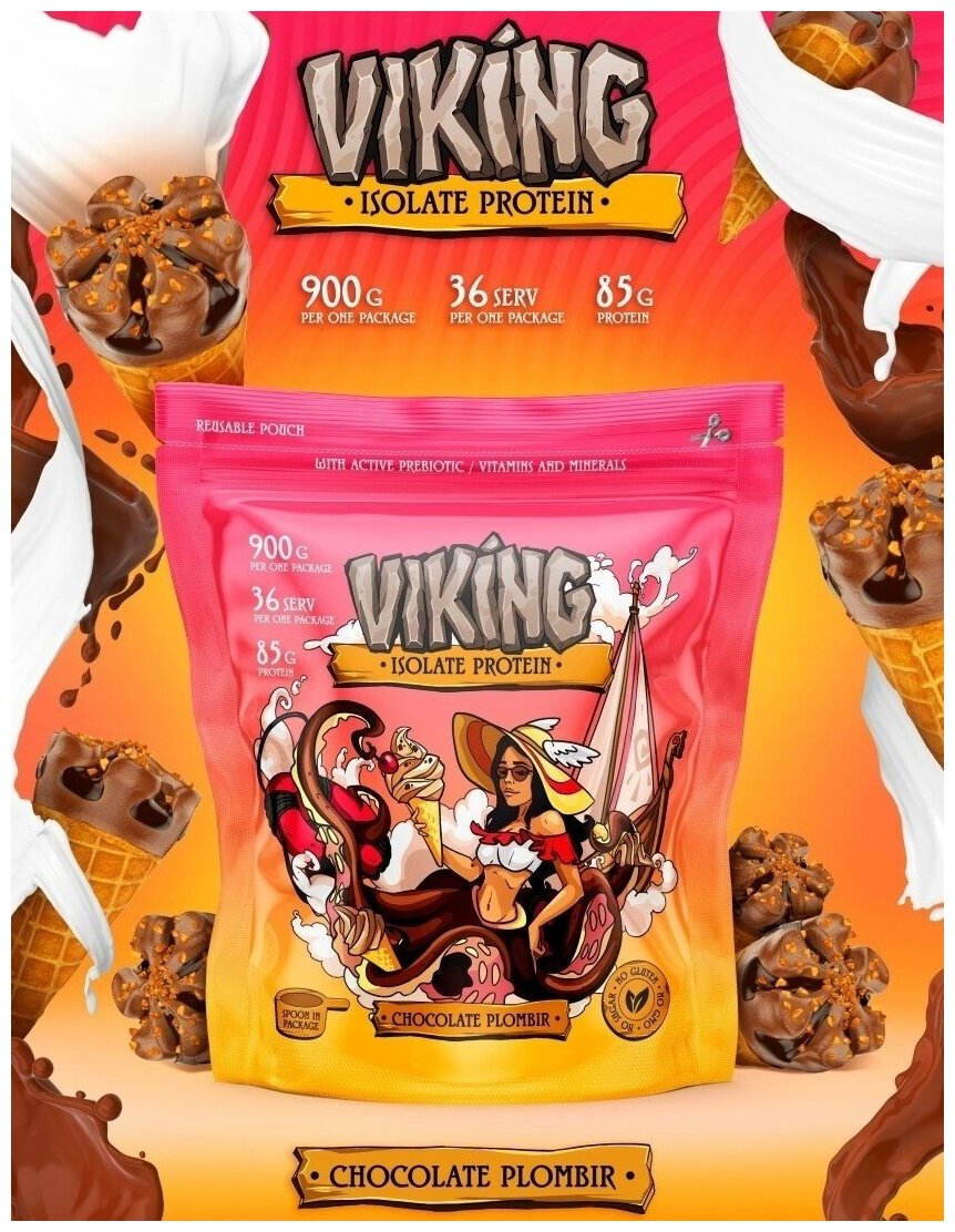 Viking Isolate Protein 900гр (Шоколадный пломбир) Сывороточный Изолят