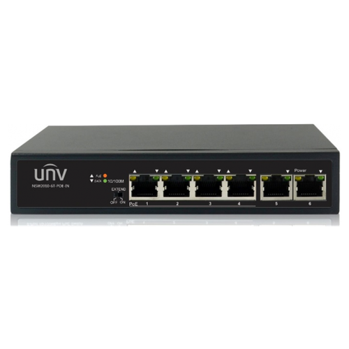 Uniview Коммутатор 6*100Mbps network ports (RJ45), including 4 PoE ports IEEE802.3,IEEE802.3u,IEEE802.3az,IEEE802.3x,IEEE802.3af,IEEE802.3at 1.2Gbp...