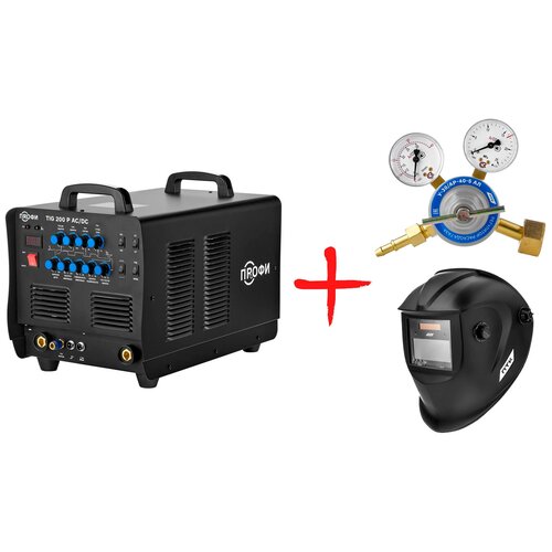 Сварочный аппарат ПТК профи TIG 200P ACDC Регулятор расхода газа и Сварочная маска Хамелеон 4980000₽