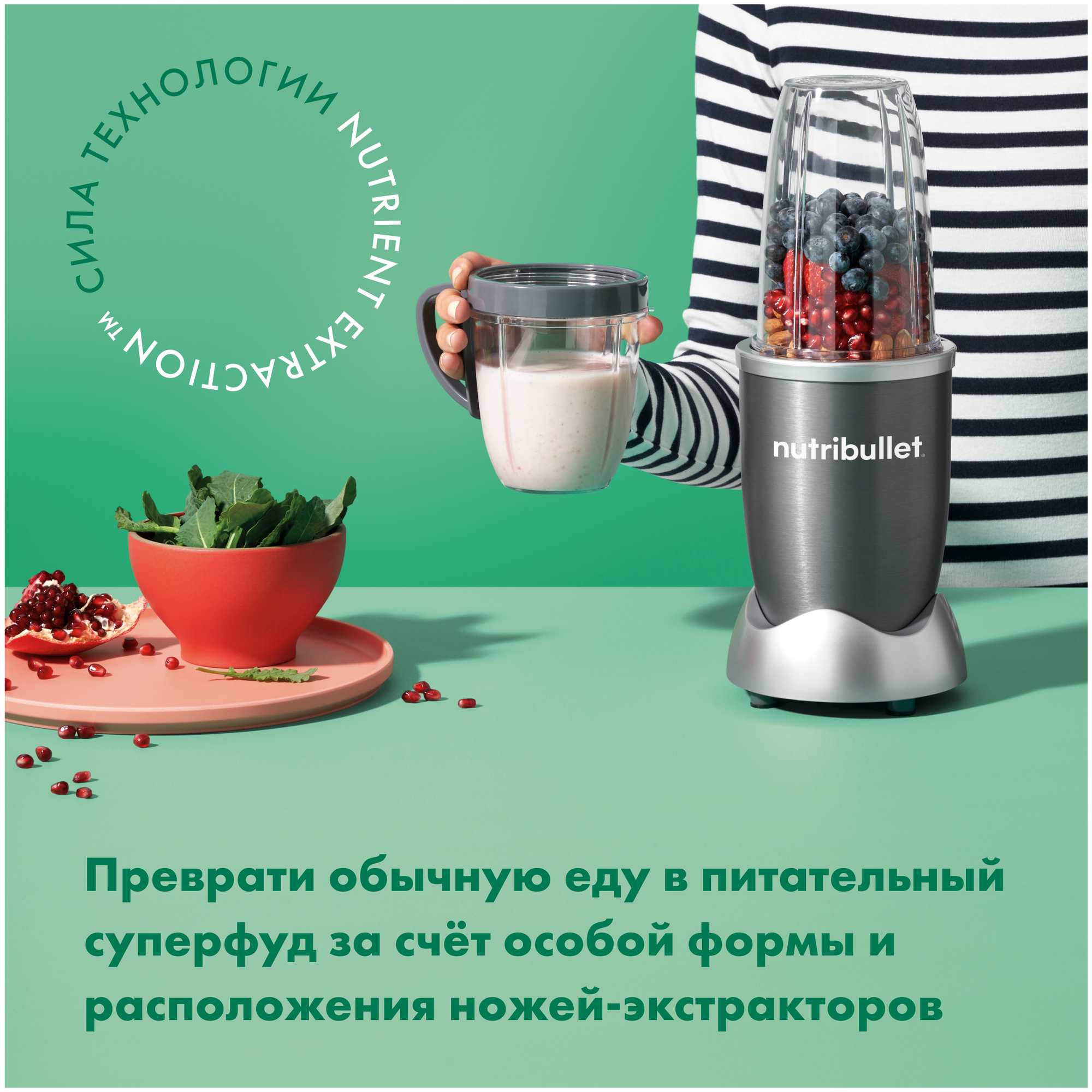 Стационарный блендер NutriBullet NB607DG, серебристый/черный