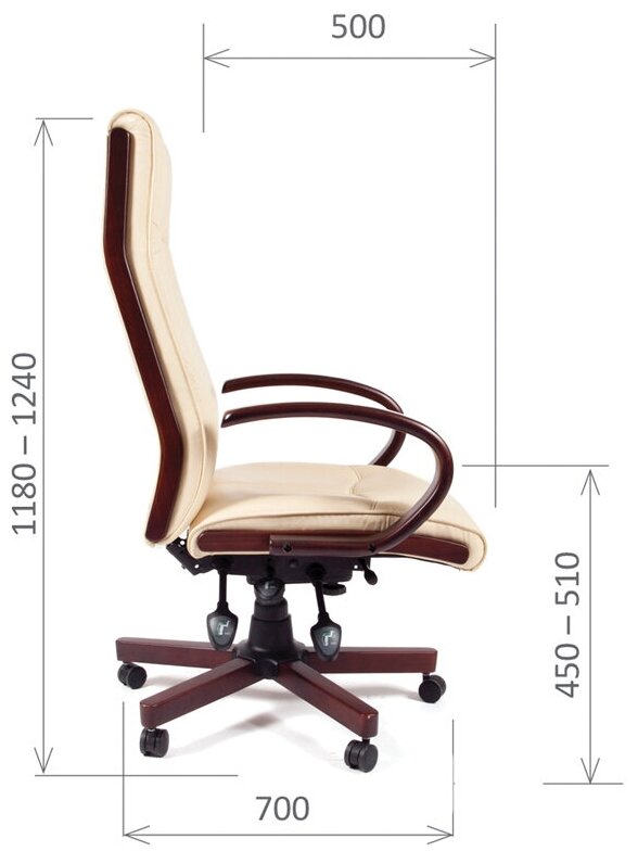 Кресло для руководителя Тайпит Chairman 411 обивка: искусственная кожа цвет: Бежевый - фотография № 4