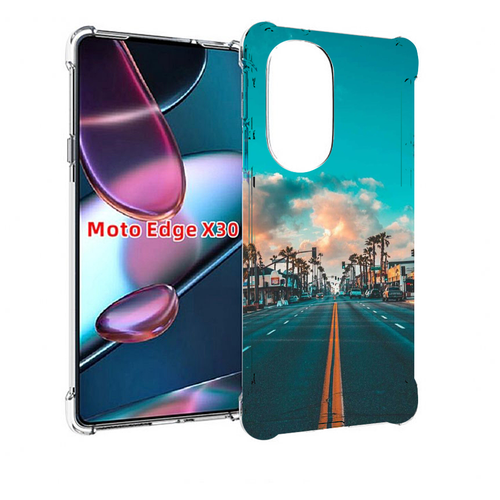 Чехол MyPads дорога-в-лос-анджелес для Motorola Moto Edge X30 задняя-панель-накладка-бампер