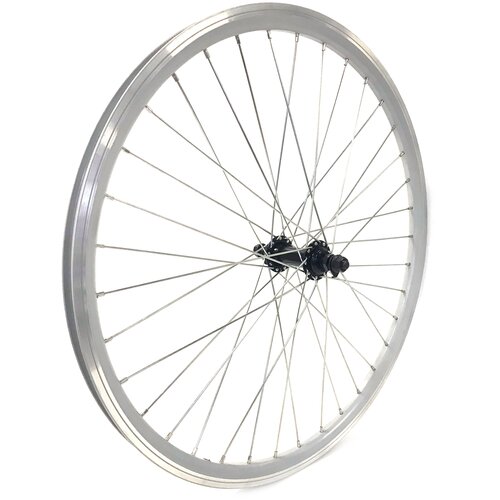фото Колесо переднее aristo 24" двойной обод, на гайках, совместимо с тормозами v-brake/ubrake, серебристое aristo cyclo