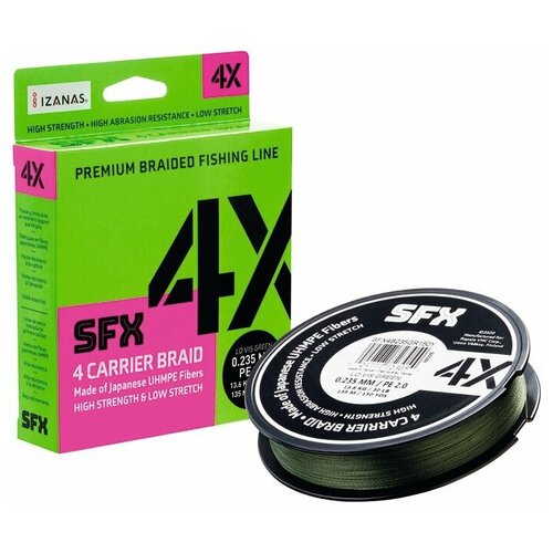 плетеный шнур sufix sfx 4x d 0 104 мм 135 м 4 5 кг lo vis green 1 шт Леска плетеная SFX 4X желтая 135 м 0.37 мм 28.2 кг PE 5