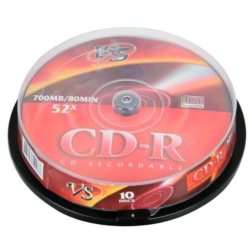 Vs Диски CD-R 80 52x CB 10 CDRCB1001 конверт самоклеющийся на 1 компакт диск 10 шт в упаковке aidata cd01a 10