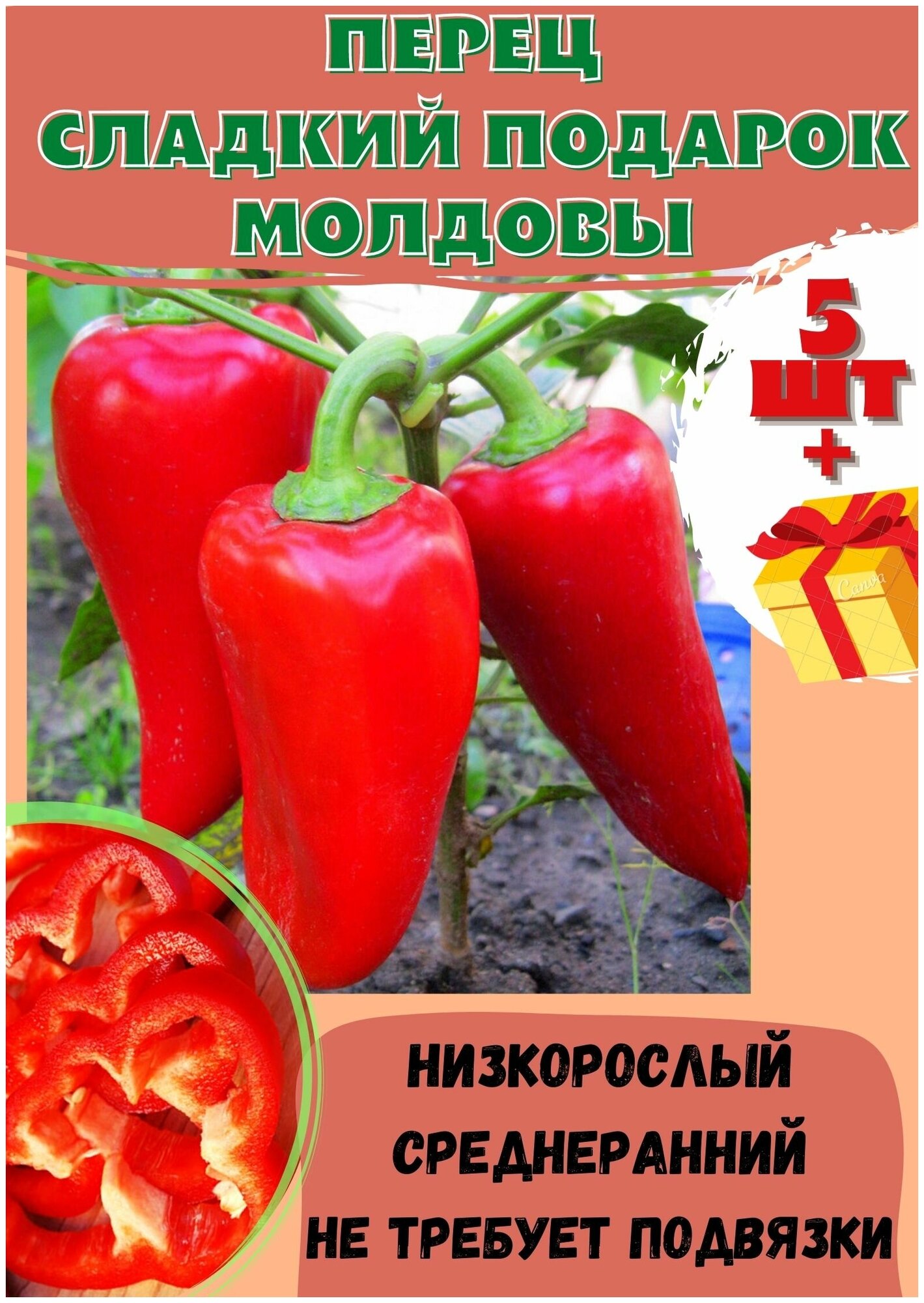 Семена Дом семян Подарок Молдовы перец сладкий 0,3 г - купить с самовывозом в Сб