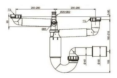 Сифон для мойки PREVEX P-loc, PL2-N2N45-001 - фотография № 4