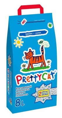 Наполнитель Впитывающий "PrettyCat Naturel" цеолит + силикагель с ароматом алоэ 8л/4кг - фотография № 5