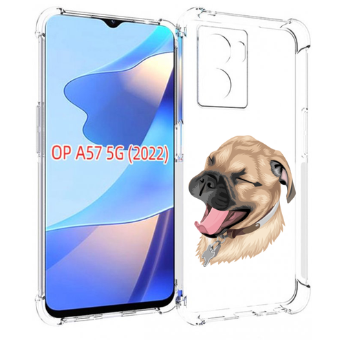 Чехол MyPads очень-довольная-собака для OPPO A57 5G(2022) задняя-панель-накладка-бампер