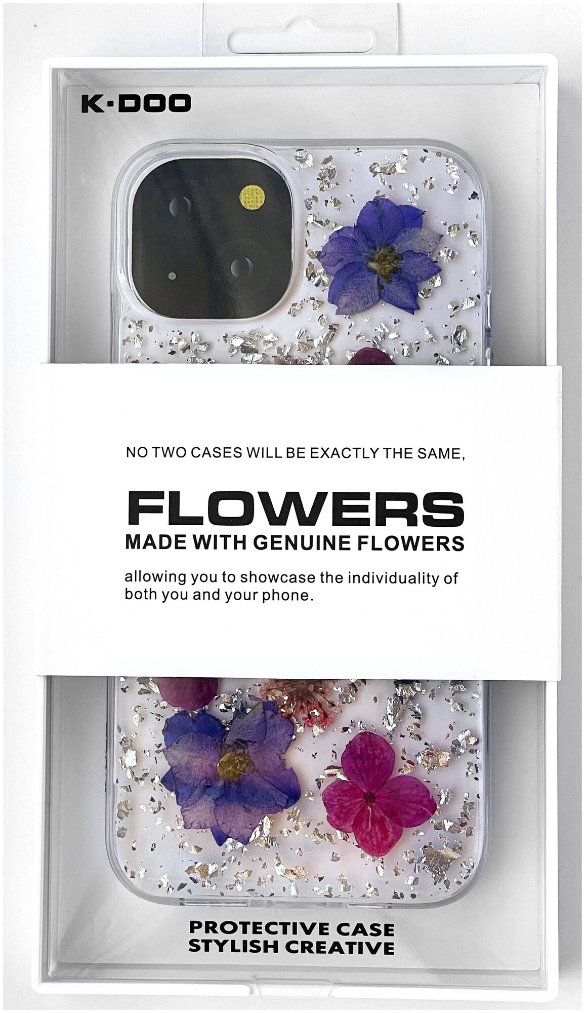 Силиконовый оригинальный чехол на iPhone 13 mini K-Doo ORIGINAL FLOWERS / накладка для apple iphone 13 mini