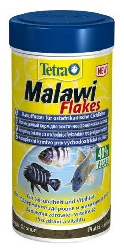 TetraMalawi Flakes (хлопья) 250мл Основной корм для цихлид и других крупных рыб (Германия) (244146), 271388 (4 шт)