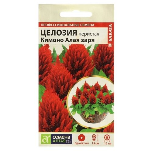 Семена цветов Целозия Кимоно Алая заря, перистая, ц. п, 10 семян. семена редис заря ц п 2 гр