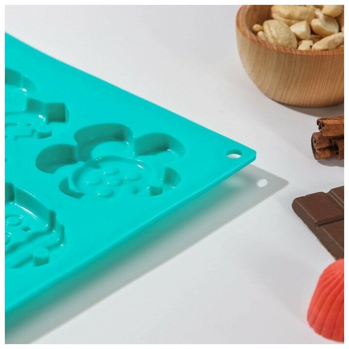 Форма для шоколада «Животные», 30×17×1 см, 8 ячеек (7,7×6 см), цвет микс - фотография № 7