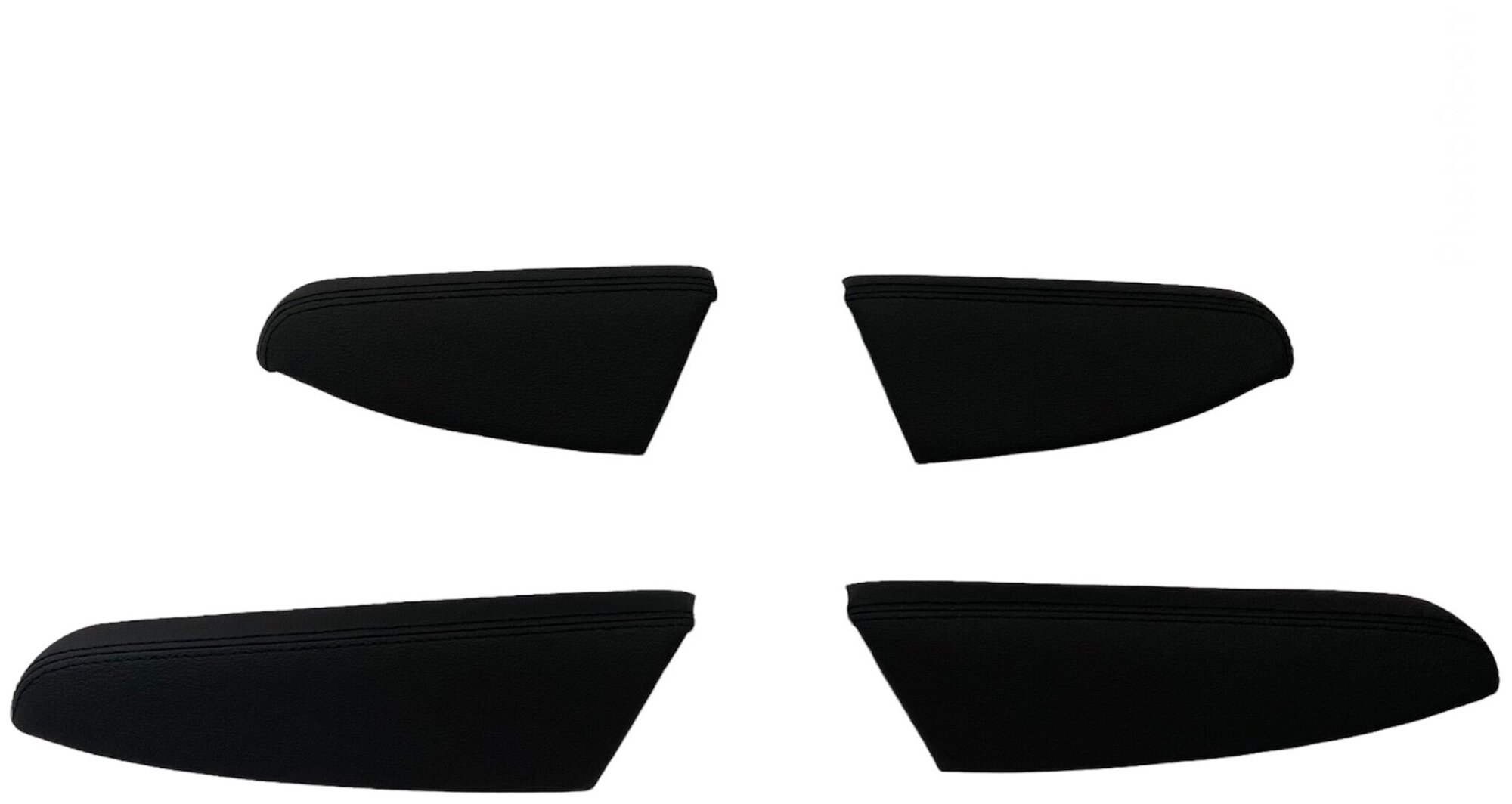 Накладки на подлокотники двери Premium для Хендай Крета/ Hyundai Creta (черная строчка) 4 штуки