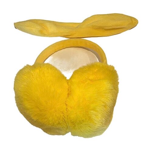 фото Меховые наушники для девочки утепленные, плюшевые , желтого цвета market toys lab