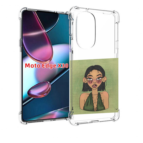 Чехол MyPads девушка-с-каре-и-тату для Motorola Moto Edge X30 задняя-панель-накладка-бампер
