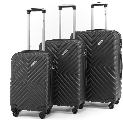 Комплект чемоданов Lacase, 3 шт., 85 л, размер S, черный