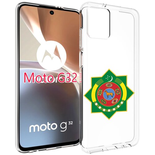 Чехол MyPads герб-туркменистан для Motorola Moto G32 задняя-панель-накладка-бампер